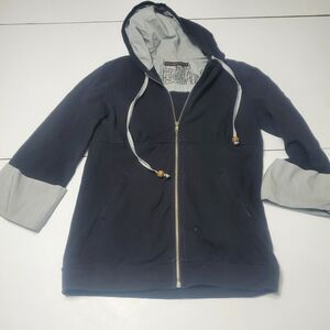 Hazel Womens SM Jacket Black Waist Length Fitted Full Zip Up Pockets Drawstrings